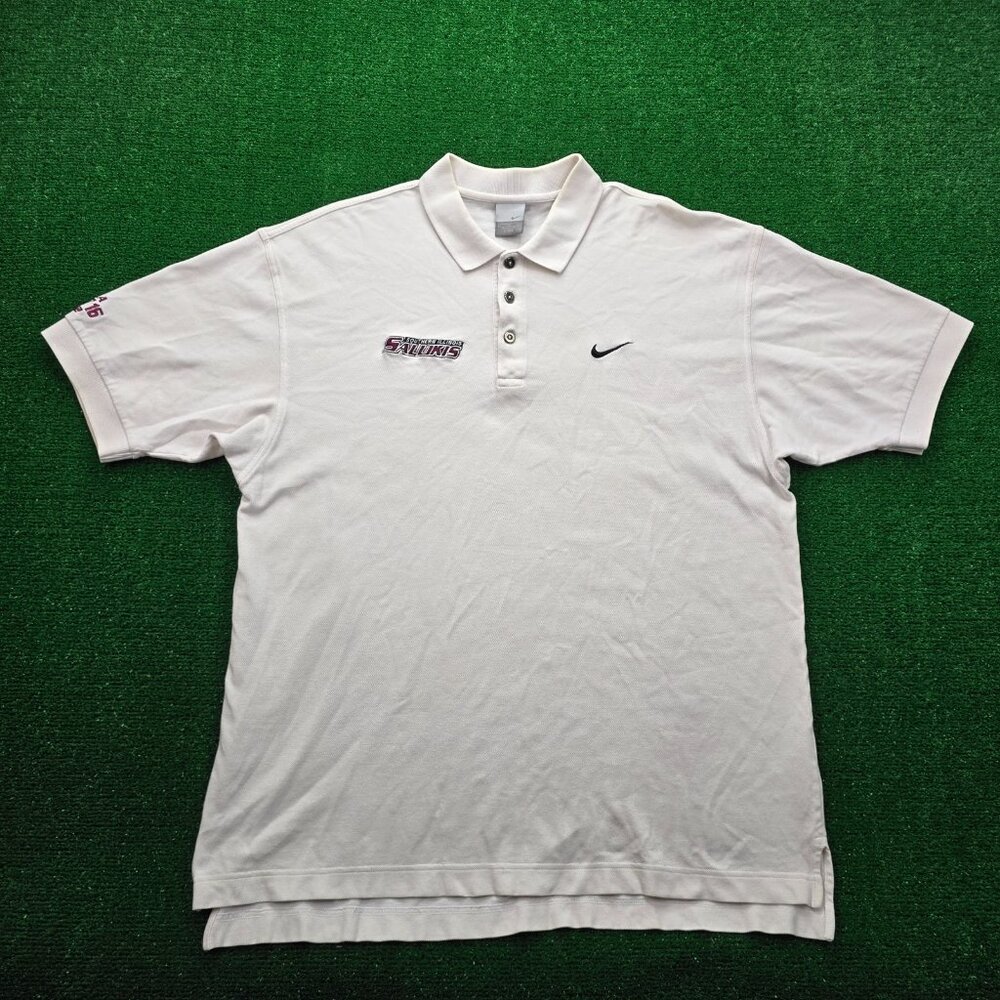 Southern Illinois Salukis Polo Shirt Mens Large/XL White Nike NCAA Sweet 16 2002